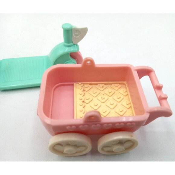 Precious Places Fisher Price Vintage Wagon Buggy Scooter Dollhouse Kids Toys - Picture 6 of 15